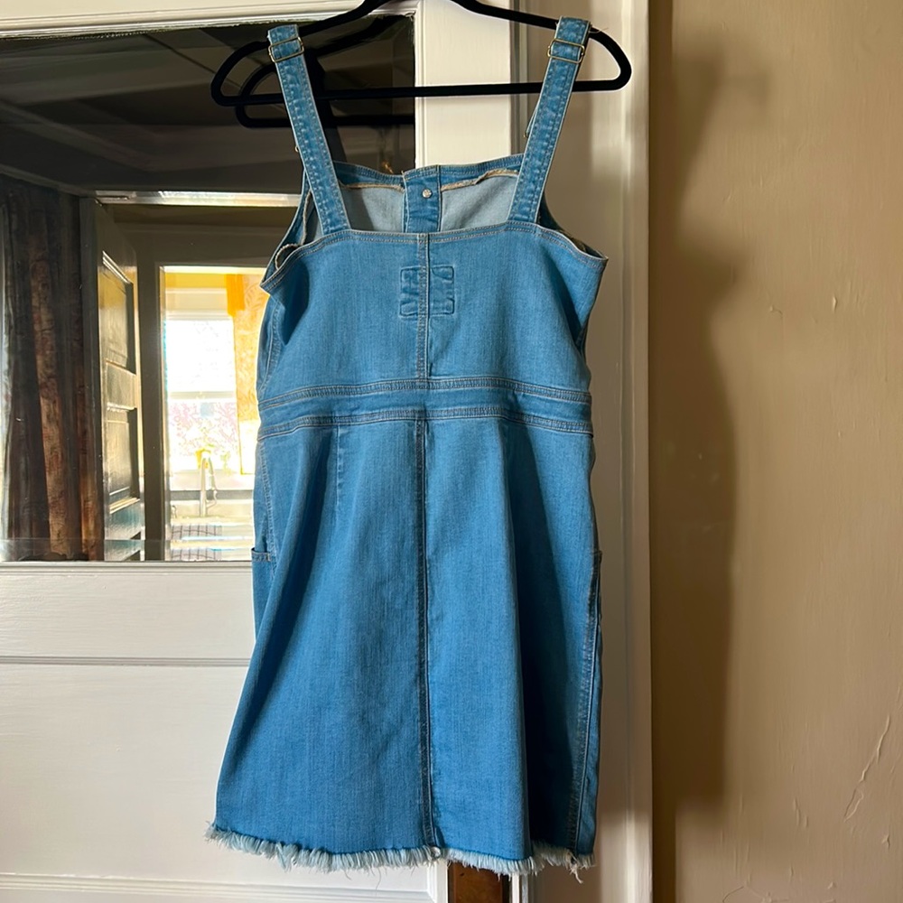 Stretchy denim Overall dress - Picture 2 of 3